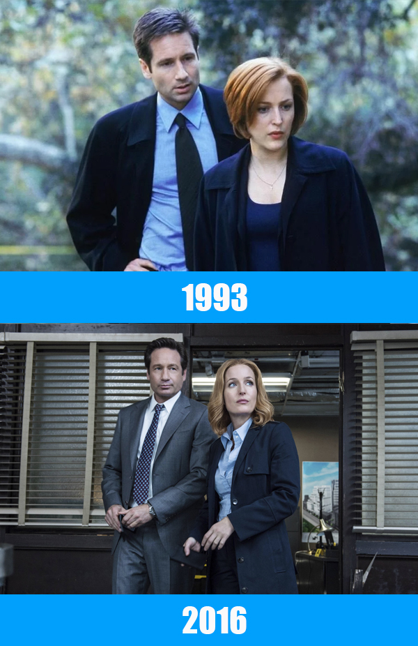 Джиллиан Андерсон и Дэвид Духовны «Секретные материалы» (The X Files) в 2016 году
