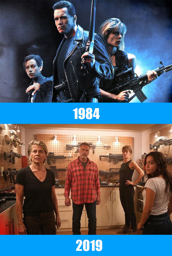 Арнольд Шварценеггер и Линда Хэмилтон «Терминатор» (The Terminator) в 2019 году